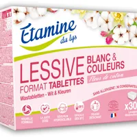 Tablete bio pentru rufe albe si colorate cu parfum de flori de bumbac, 30 bucati, Etamine