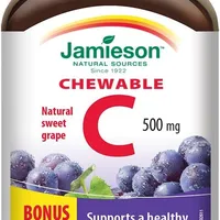 Vitamina C 500mg cu aroma de struguri, 120 tablete, Jamieson