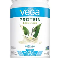 Proteina vegetala si verdeturi cu aroma de vanilie, 614g, Vega