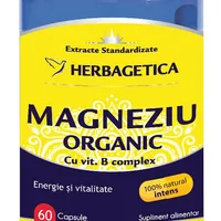 Magneziu Organic cu Vitamina B complex, 60 capsule, Herbagetica