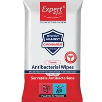 Servetele umede antibacteriene Clasic, 15 bucati, Expert Wipes