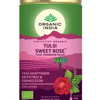 Ceai Tulsi Trandafir Dulce Antistres, 100g, Organic India