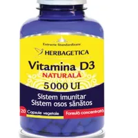 Vitamina D3 Naturala 5000 UI, 120 capsule vegetale, Herbagetica