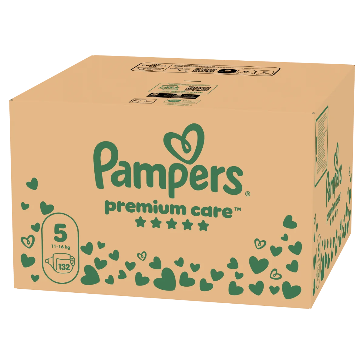 Scutece Premium Care Marimea 5 pentru 11-16 kg, 132 bucati, Pampers