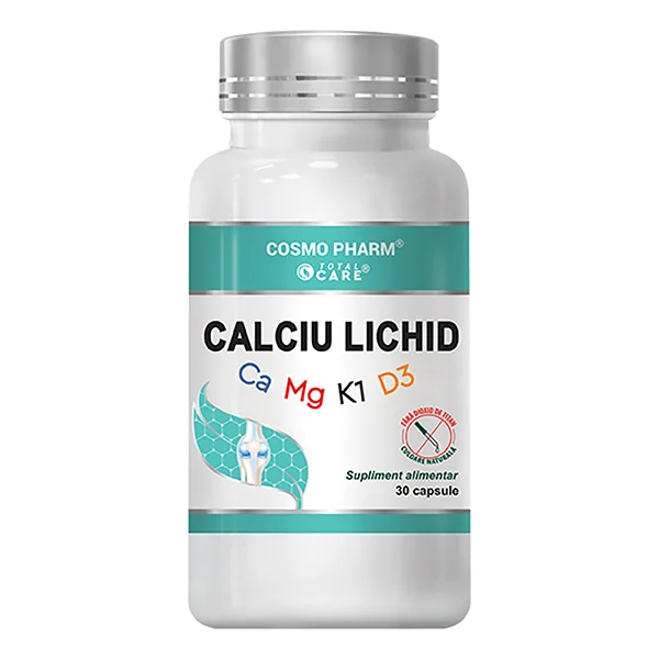 Calciu lichid Ca-Mg-K1-D3, 30 capsule, Cosmopharm