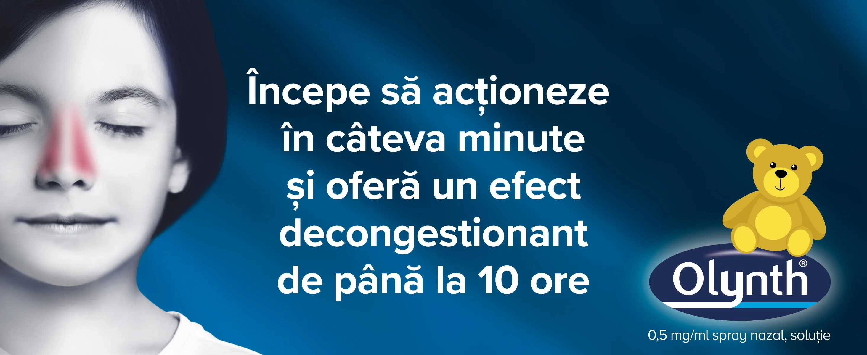 Incepe sa actioneze in cateva minute si ofera un efect decongesionant de pana la 10 ore