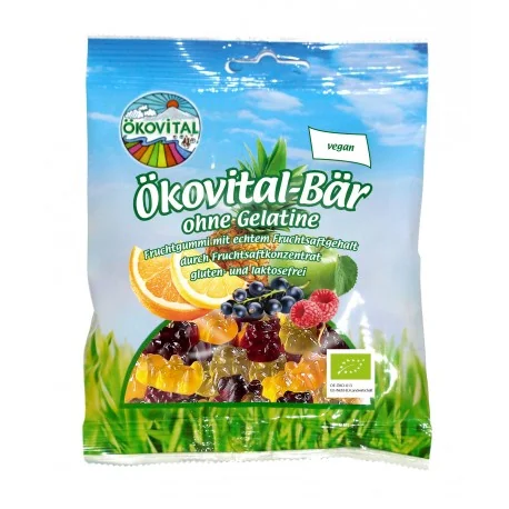 Jeleuri vegane ursuleti cu fructe, 100g, Okovital