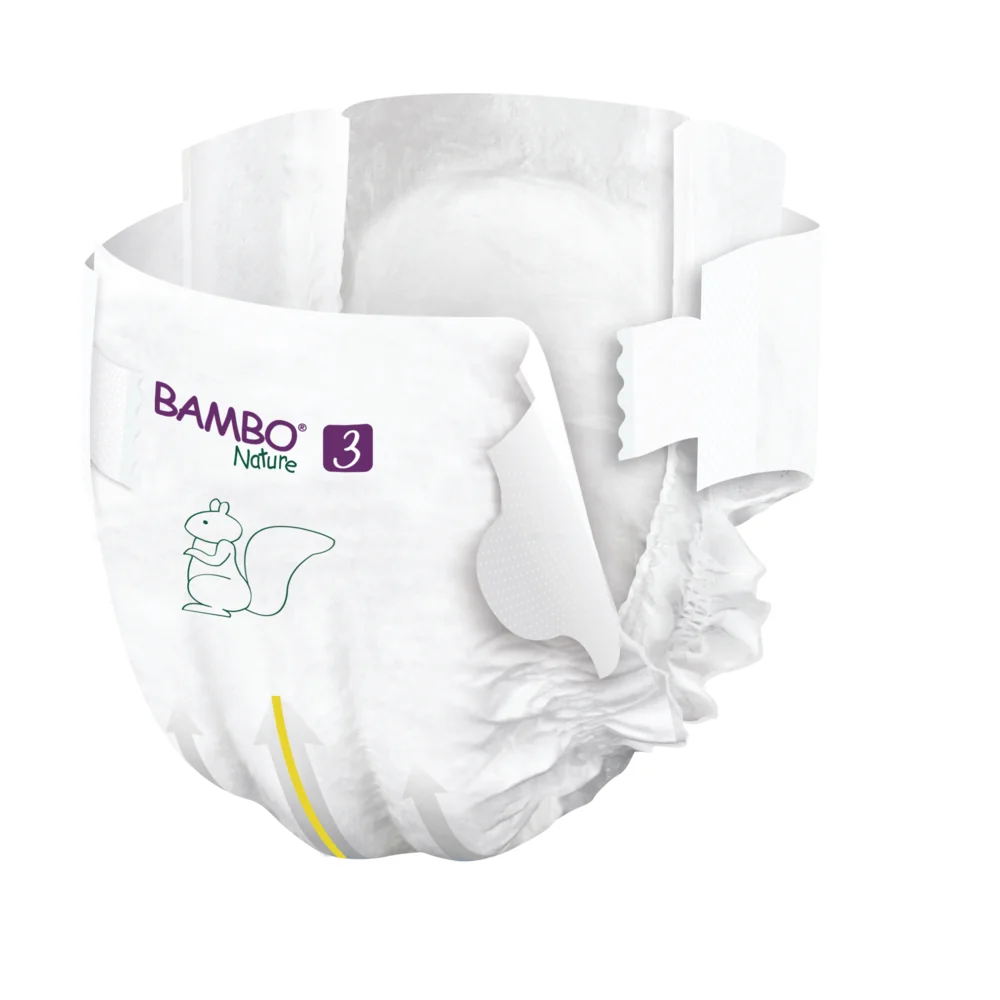 Scutece Eco Paper Bag Marimea Nr. 3 pentru 4-8 kg, 168 bucati, Bambo Nature