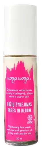 Crema hidratanta pentru fata Roses in Bloom, 30ml, Uoga Uoga
