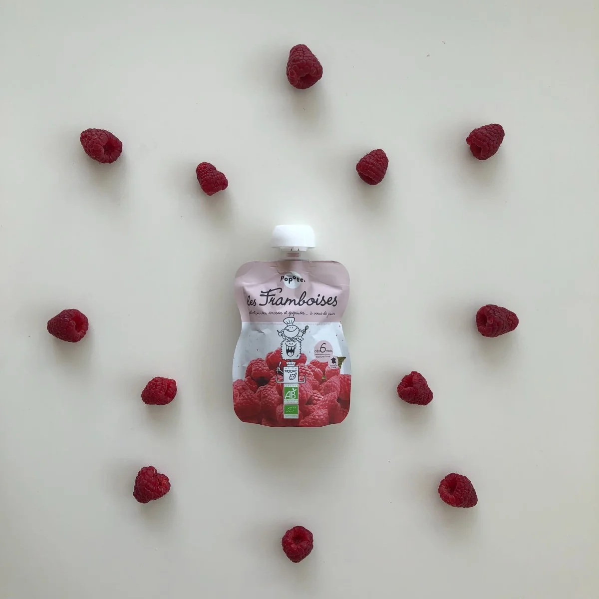Piure cu zmeura 6 luni+ Bio, 120g, Popote