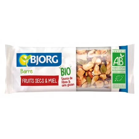 Baton bio cu cereale, miere si alune, 25g, Bjorg
