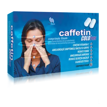 Caffetin Cold Plus, 10 comprimate filmate, Alkaloid 