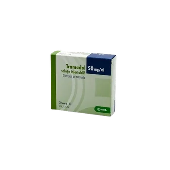 Tramadol solutie injectabila 50mg/1ml, 5 fiole, Krka