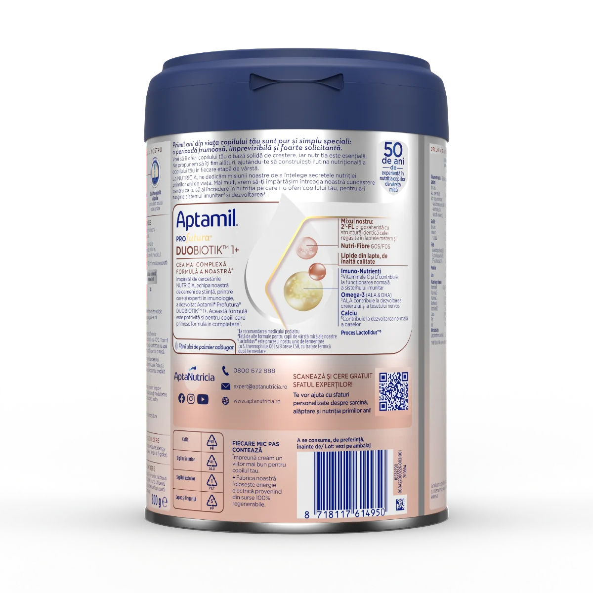 Formula premium pentru copii de 1-2 ani PRO Futura DUO-BIOTIK 1+, 800g, Aptamil