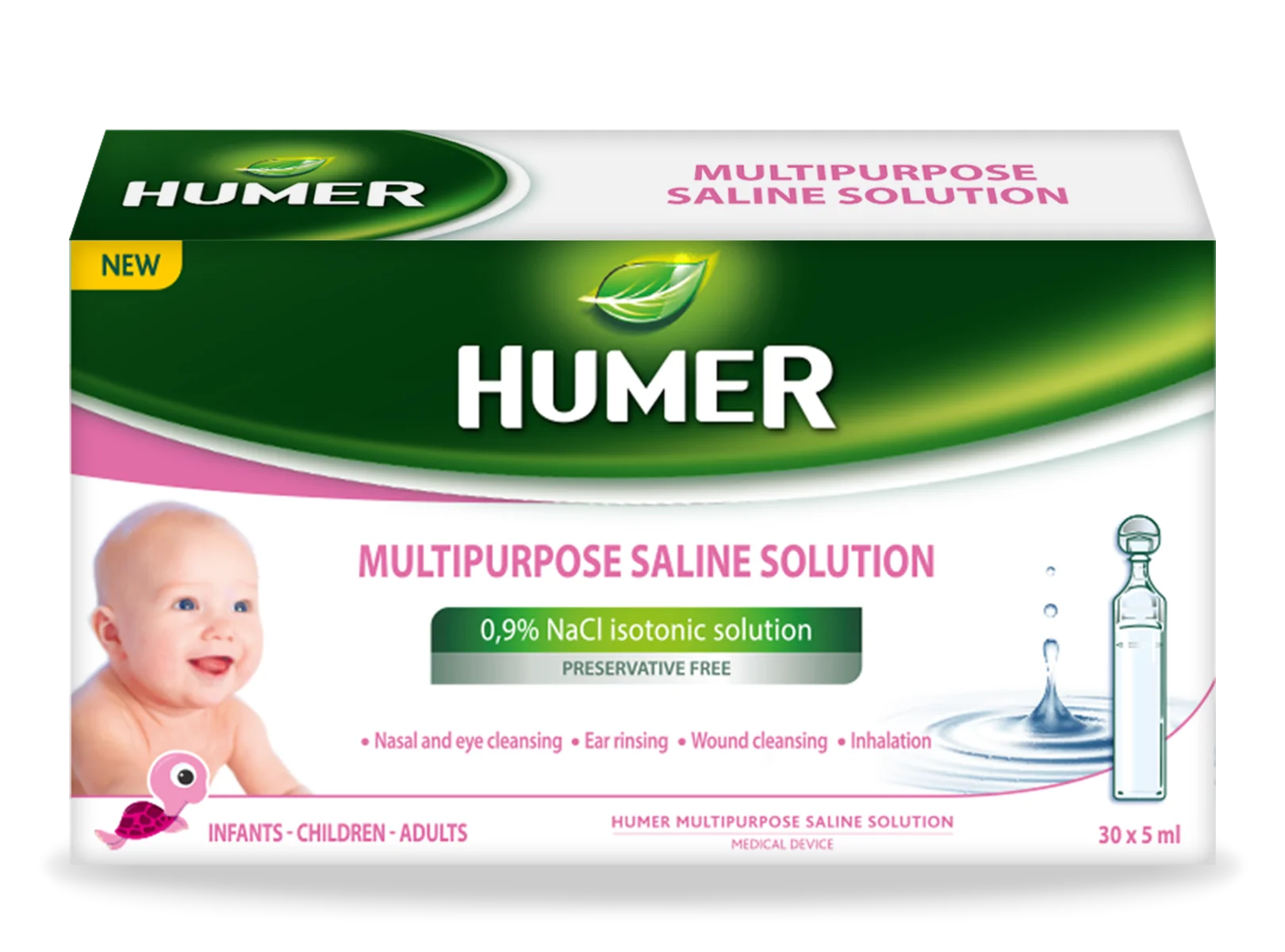 Solutie izotonica sterila 0,9%, 30 x 5ml, Humer