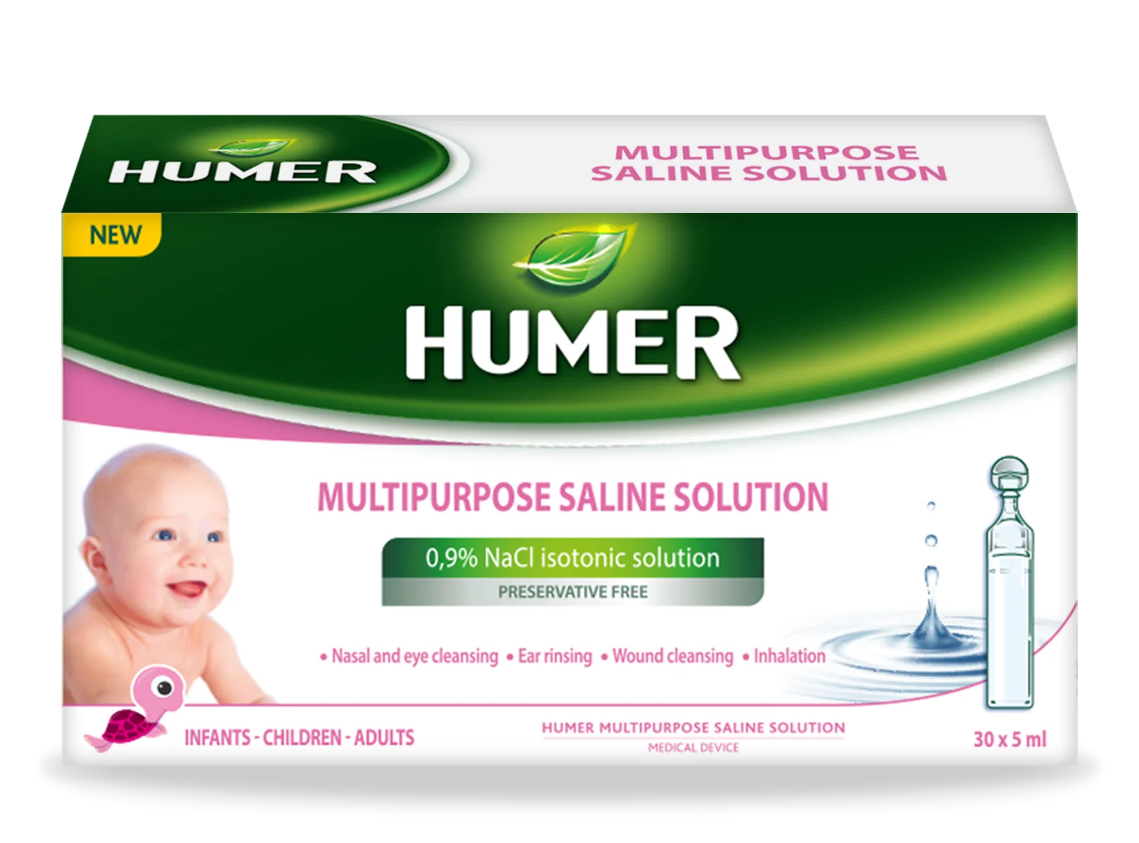 Solutie izotonica sterila 0,9%, 30 x 5ml, Humer