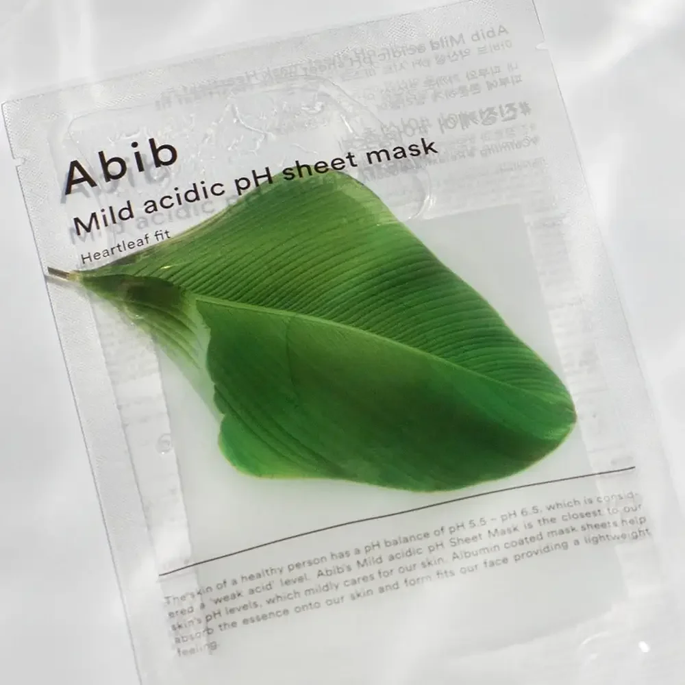 Masca de fata tip servetel calmanta cu pH usor acid Heartleaf Fit, 30ml, Abib