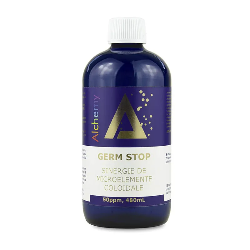 Germ Stop sinergie microelemente coloidale Alchemy 50 ppm, 480ml, Aghoras