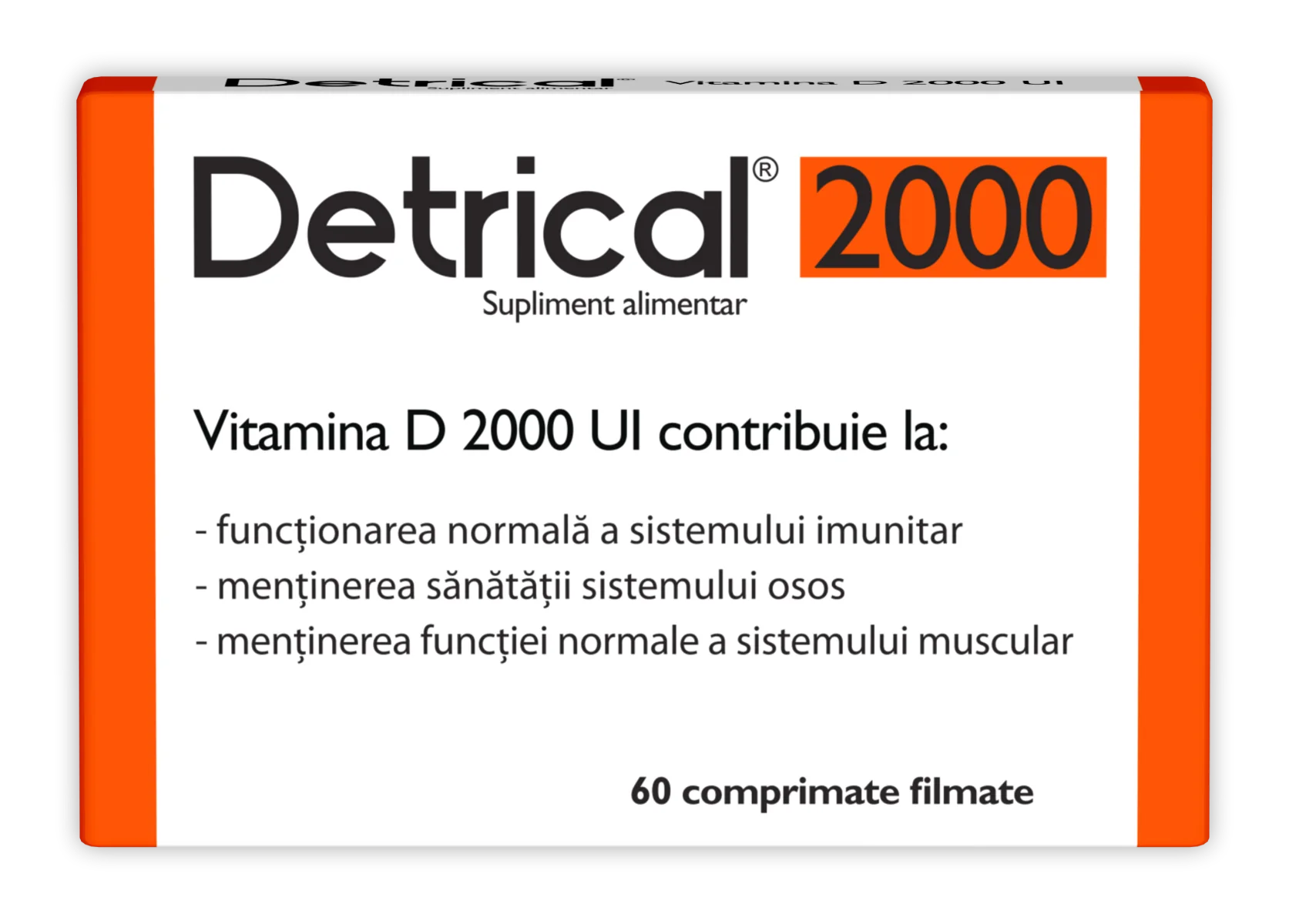 Detrical Vitamina D 2000UI, 60 comprimate, Zdrovit