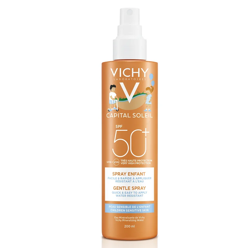 Spray pentru copii rezistent la apa cu SPF 50+ Capital Soleil, 200ml, Vichy