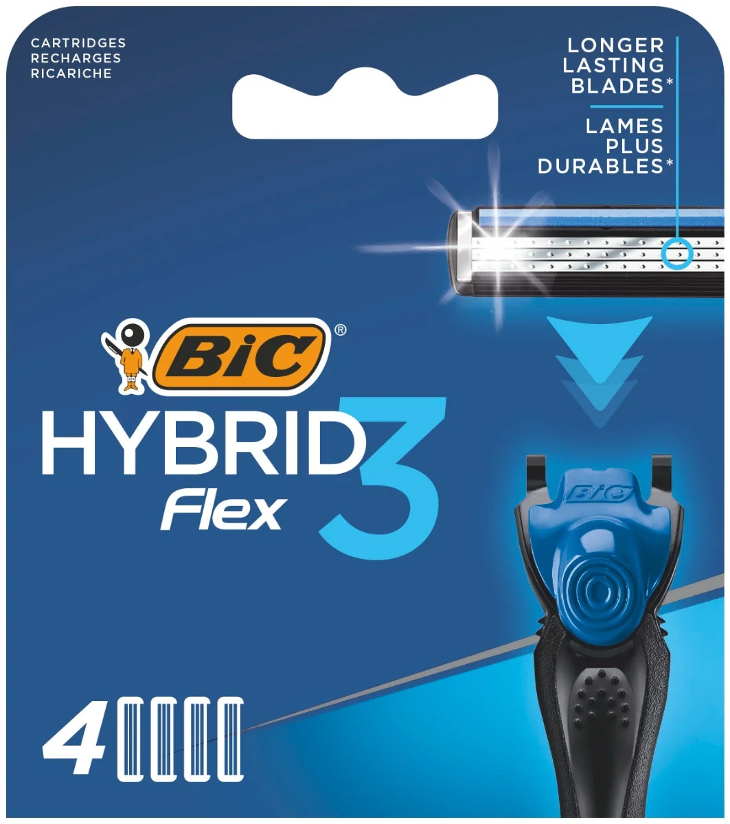 Pachet Rezerve aparat de ras Hybrid Flex 3, 4 bucati, BIC