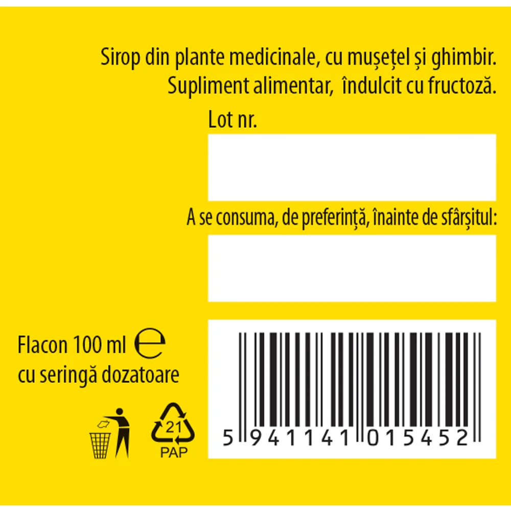 Sirop cu fructoza Alergoplant R36, 100ml, Fares