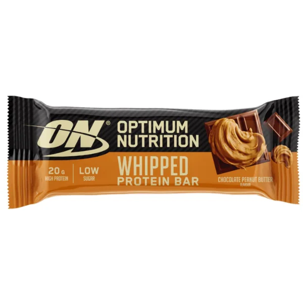 Baton proteic cu ciocolata si unt de arahide Whipped Protein Bar, 10x62g, Optimum Nutrition