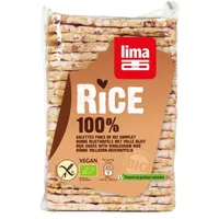 Rondele subtiri rentagulare din orez expandat cu sare fara gluten Bio, 130g, Lima