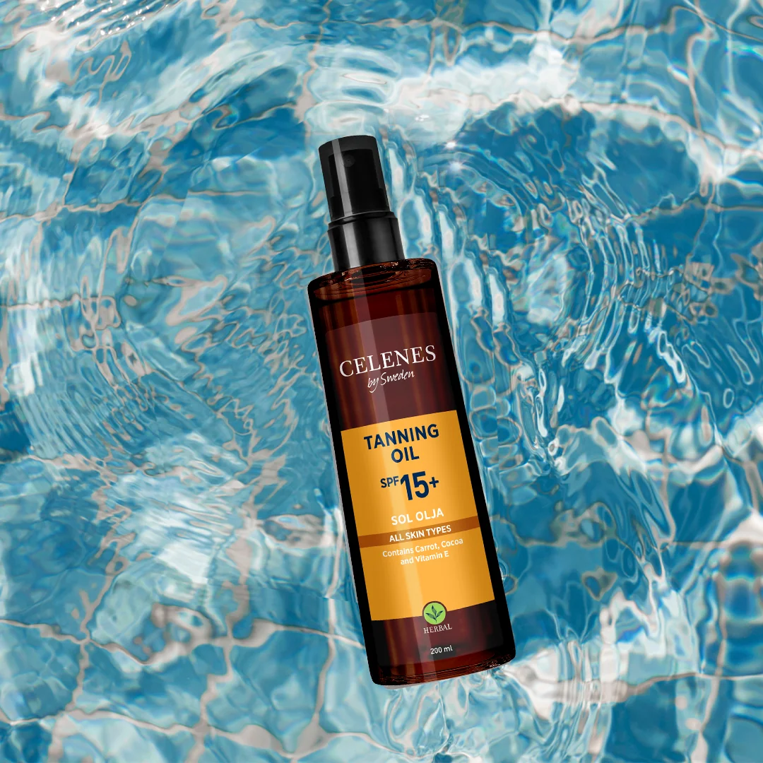 Ulei pentru bronzare cu protectie solara Herbal SPF15, 200ml, Celenes