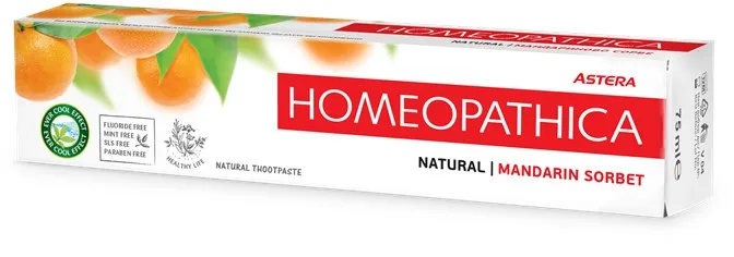 Pasta de dinti homeopatica Natural Mandarin Sorbet, 75ml, Astera