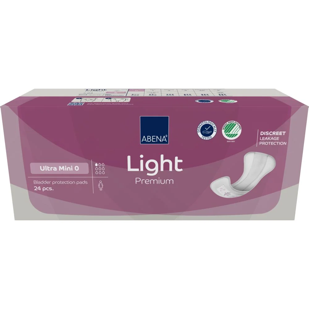 Absorbante anatomice incontinenta usoara, ultra mini 0 premium, 24 bucati, Abena