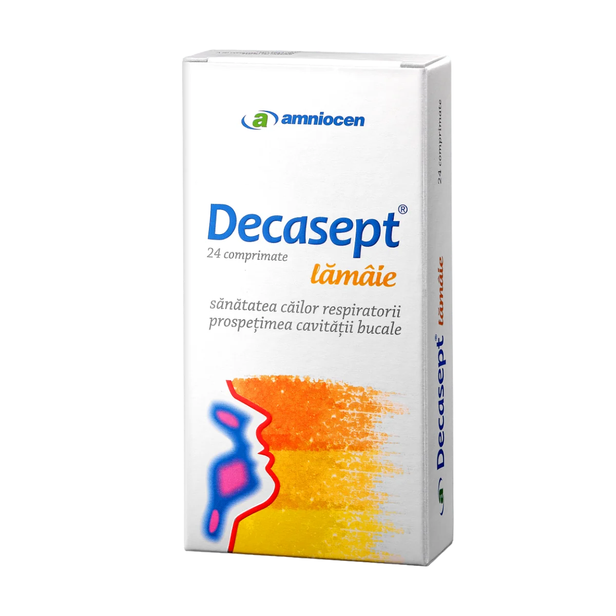 Decasept cu aroma de lamaie, 24 comprimate, Amniocen