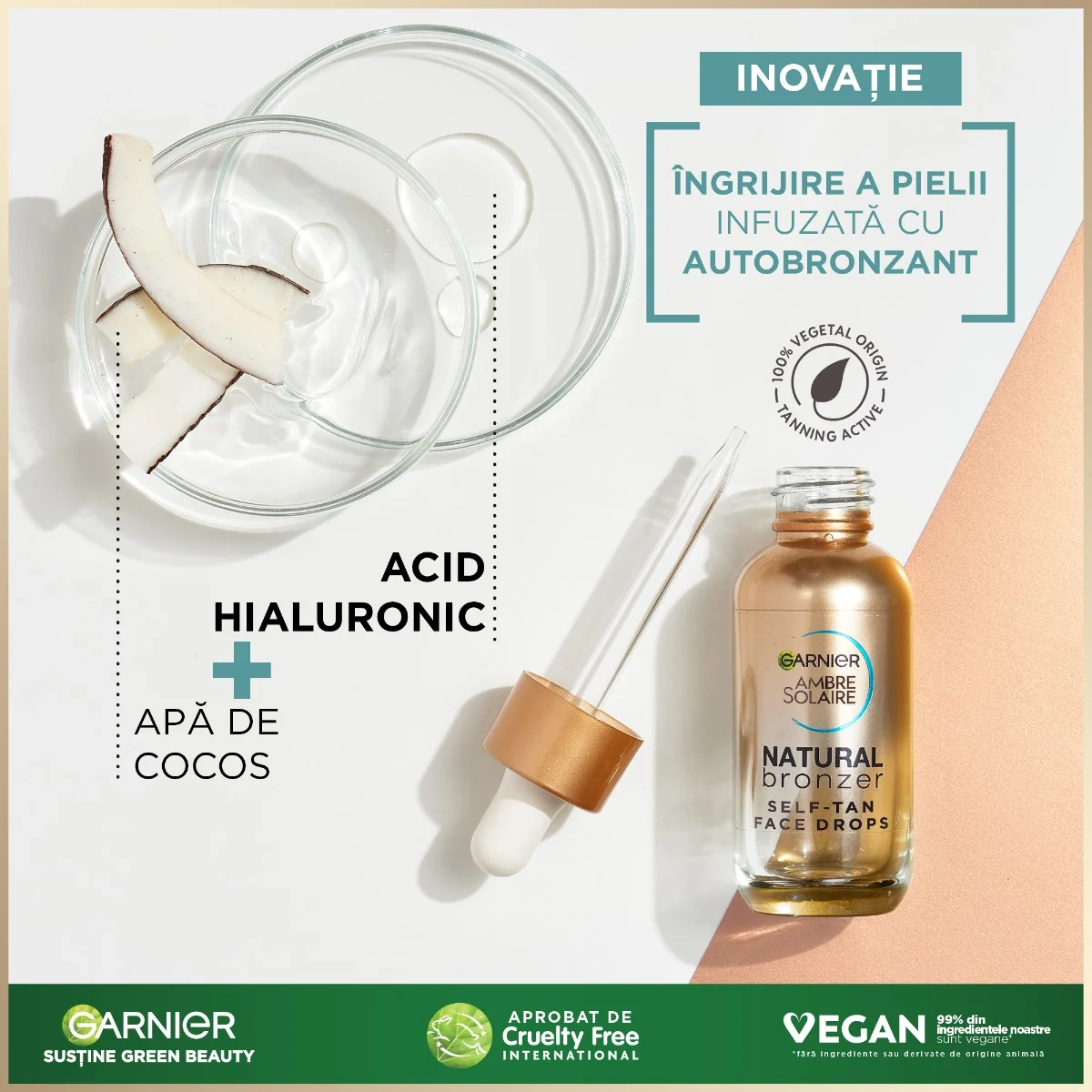 Serum de fata cu efect autobronzant Ambre Solaire, 30ml, Garnier
