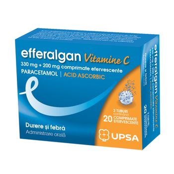 Efferalgan Vitamina C, 20 comprimate, Upsa 