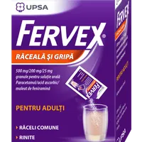 Fervex raceala si gripa pentru adulti, 500mg/200mg/25mg, 8 plicuri, Upsa