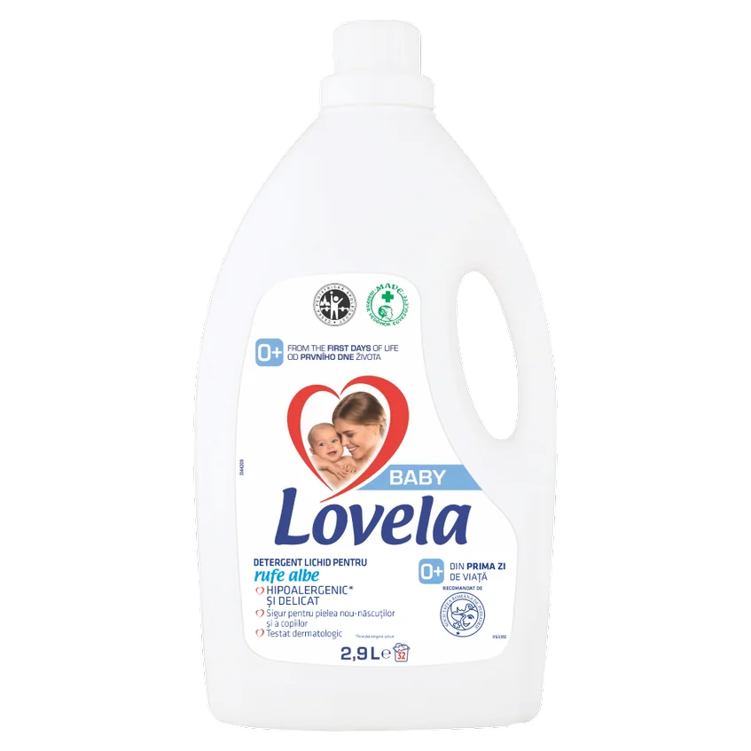 Detergent lichid pentru rufe albe, 2.9 litri, Lovela Baby