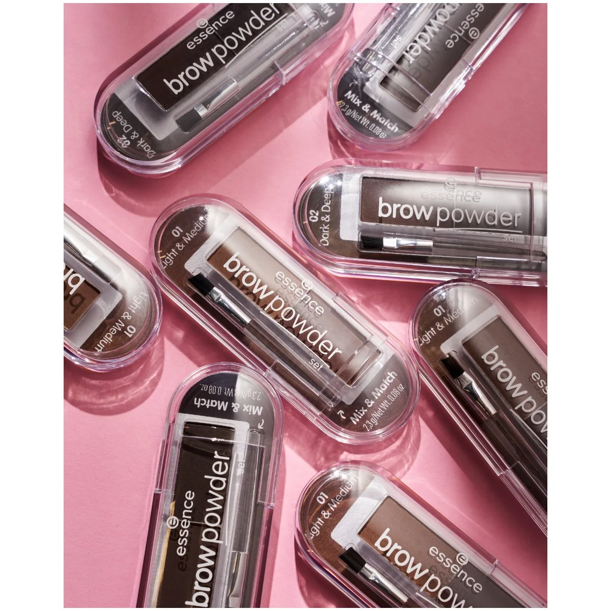 Set pentru sprancene brow powder 01 - light & medium, 2.3g, Essence