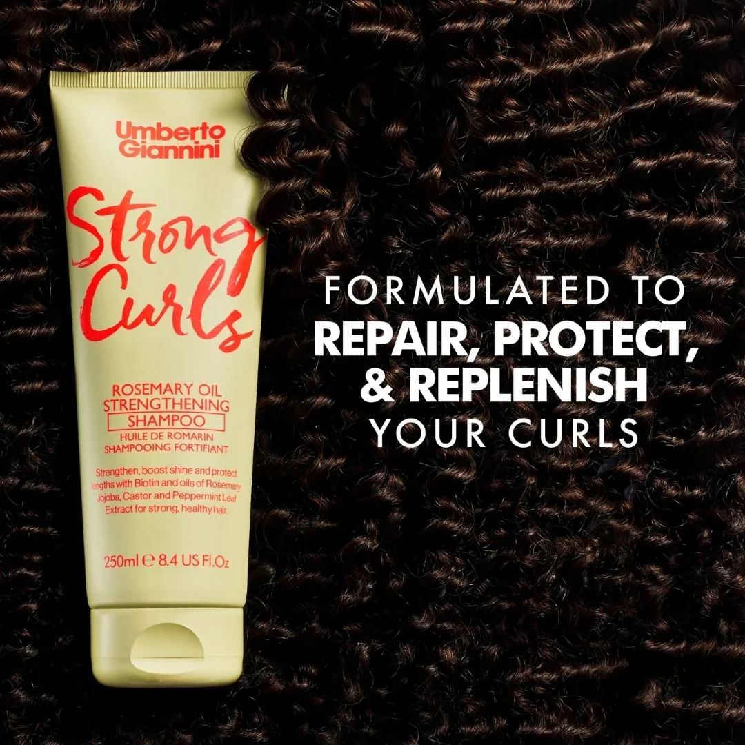 Sampon fortifiant cu ulei de Rozmarin pentru parul cret Strong Curls, 250ml, Umberto Giannini 