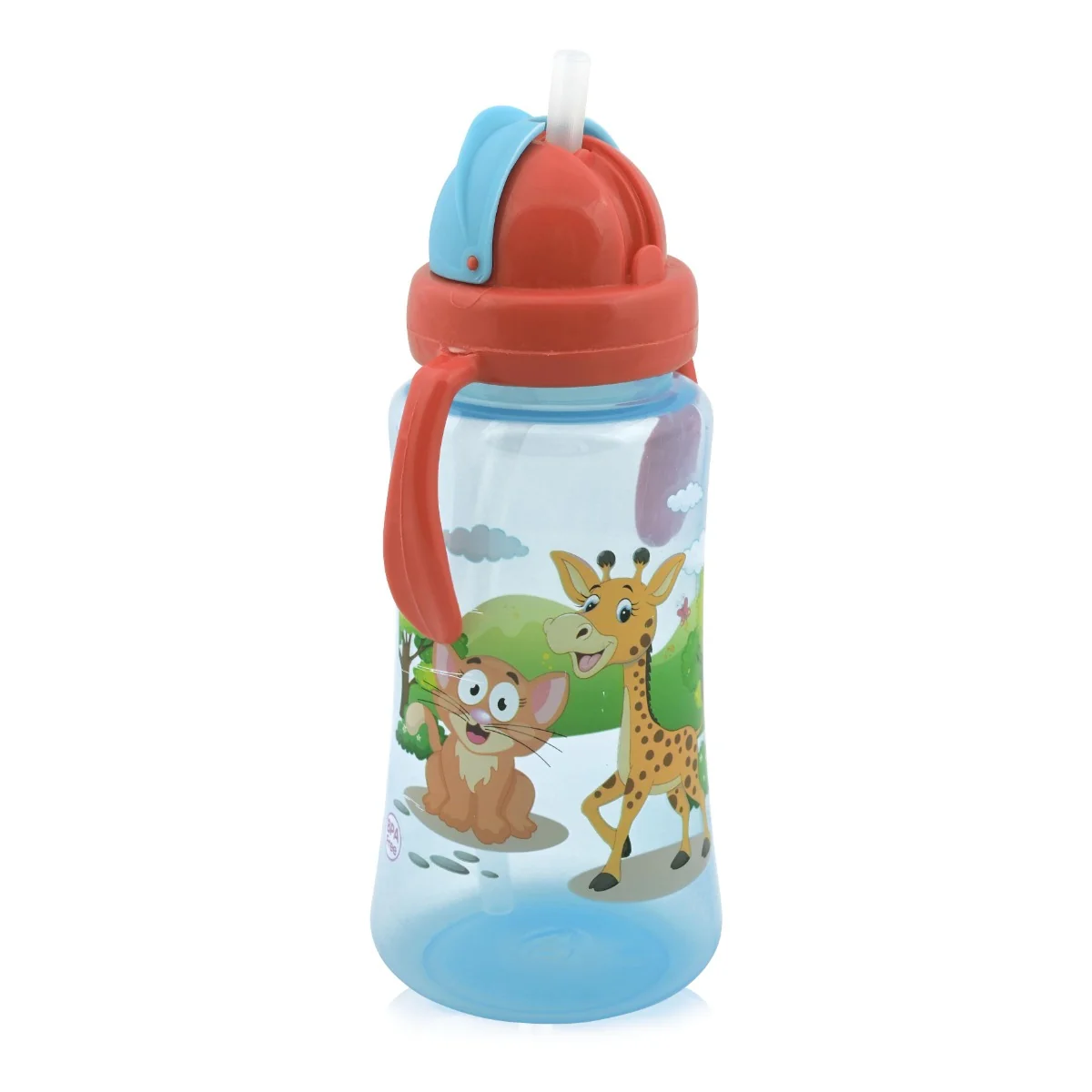 Cana sport cu manere si pai moale pentru +12 luni albastra, 330ml, Lorelli