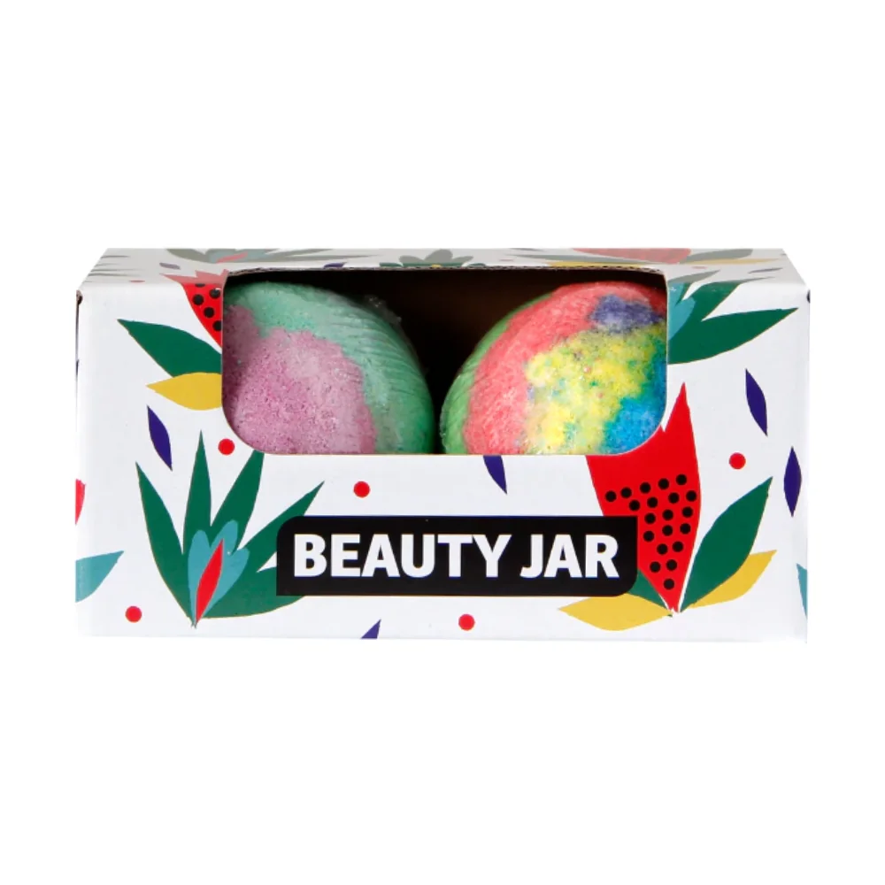 Set 2 bile de baie cu cacao, ulei de migdale dulci si vitamina E, 2x115g, Beauty Jar