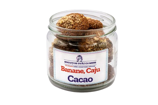 Biscuiti de ovaz cu banane caju cacao, 145g, Ohvaz