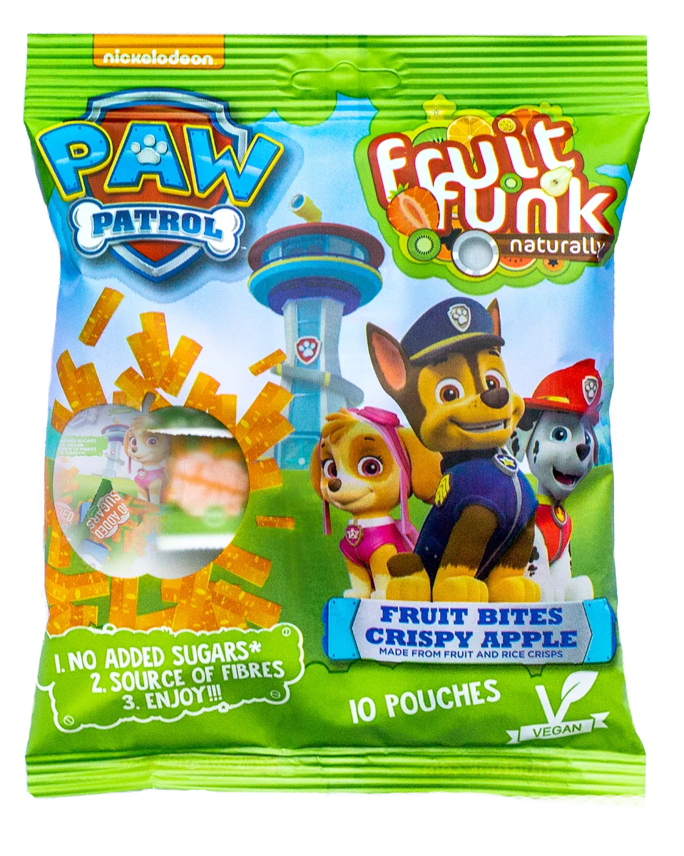 Gustare din fructe cu mar crocant Paw Patrol, 100g, Fruit Funk
