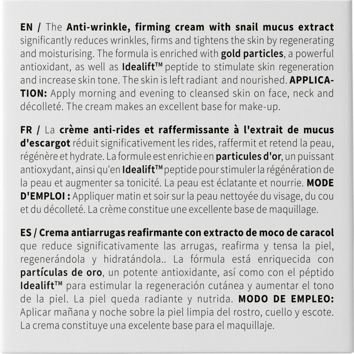 Crema tonifianta zi/noapte de fata antirid cu Mucus de melc, 50ml, Erne
