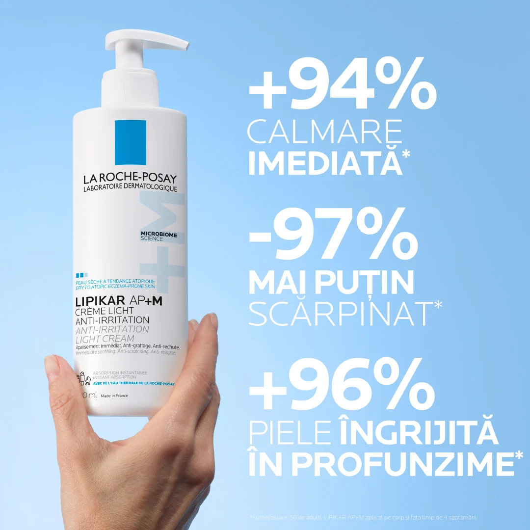 Crema Light AP+M Lipikar balsam cu tripla actiune si textura lejera, 400ml, La Roche Posay