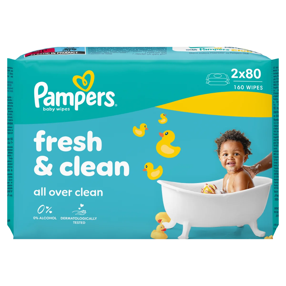 Servetele umede Fresh Clean, 160 bucati, Pampers