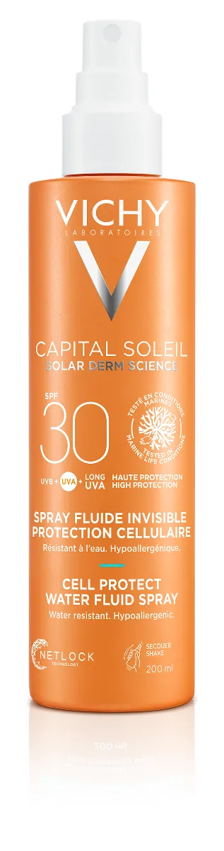 Fluid invizibil cu protectie solara SPF 30 pentru fata si corp Capital Soleil Cell Protect, 200ml, Vichy