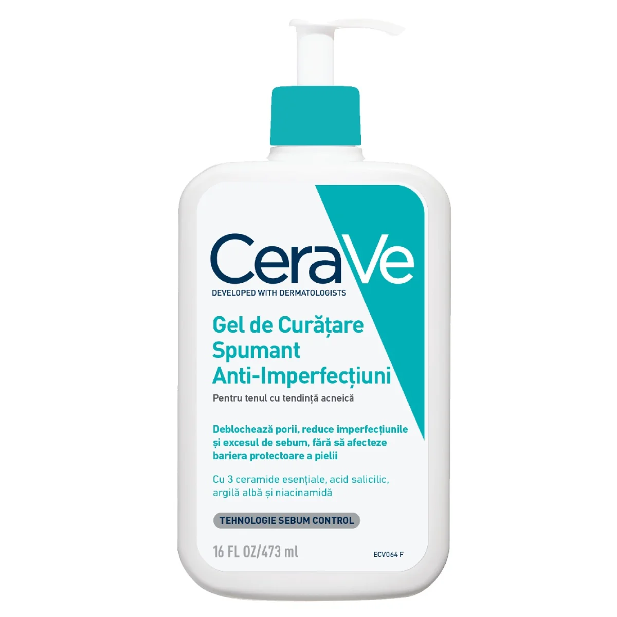 Gel de curatare spumant anti-imperfectiuni pentru ten cu tendinta acneica, 473ml, CeraVe