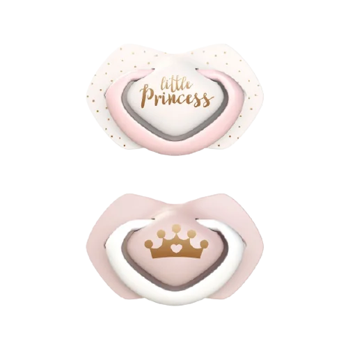 Suzeta roz din silicon Royal Baby 6-18 luni, 2 bucati, Canpol babies 
