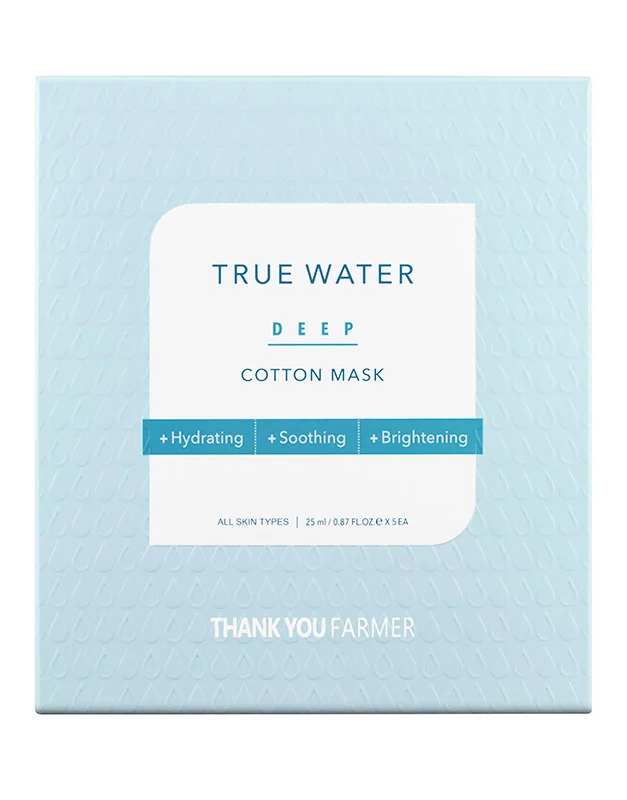 Masca de fata din bumbac True Water Deep, 25ml, Thank You Farmer