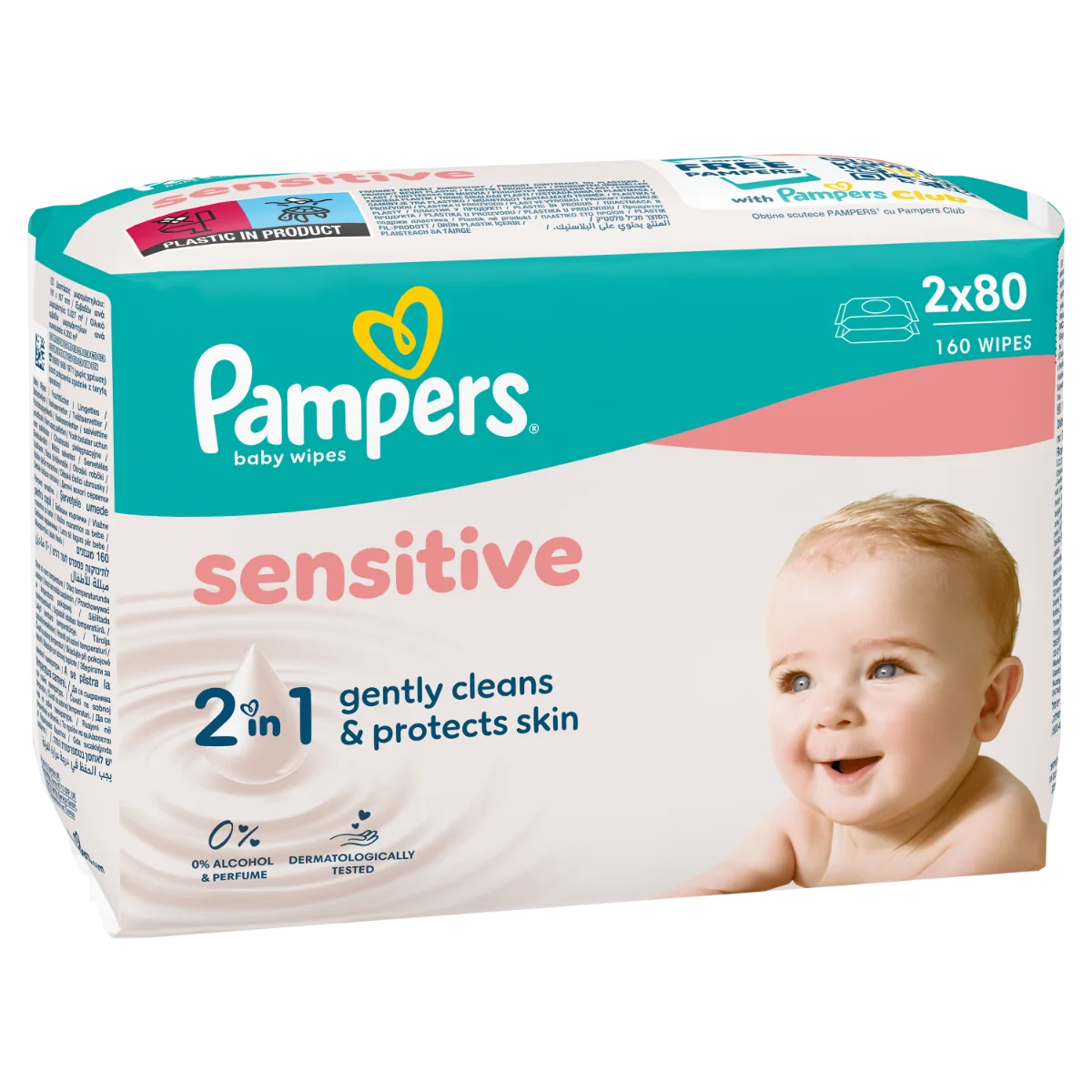 Servetele umede Sensitive, 320 bucati, Pampers